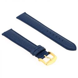 Bracelet cuir buffle mat buffalo 18/16mm marine couture t/t doublure vachette logos - bracelets - edora - 1