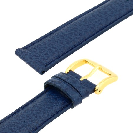 Bracelet cuir buffle mat buffalo 18/16mm marine couture t/t doublure vachette logos – bracelets montre