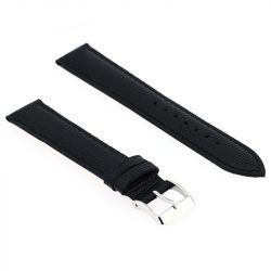 Bracelet cuir vachette grain lézard mat opaline 18/16mm noir couture t/t doublure vachette nubuck - bracelets - edora - 1