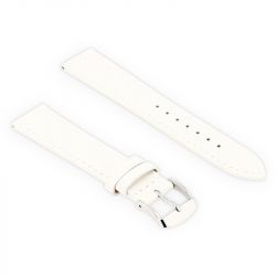 Bracelet cuir vachette satinée miam118/16mm blanc couture t/t doublure vachette nubuck - bracelets - edora - 1