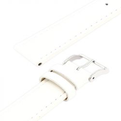 Bracelet cuir vachette satinée miam118/16mm blanc couture t/t doublure vachette nubuck - bracelets - edora - 2