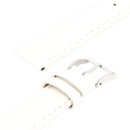 Bracelet cuir vachette satinée miam118/16mm blanc couture t/t doublure vachette nubuck – bracelets montre