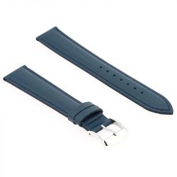 Bracelet cuir vachette satinée miami 18/16mm marine couture t/t doublure vachette nubuck - bracelets - edora - 1