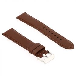 Bracelet cuir taureau mat aviator 20/18mm vison couture sellier t/t doublure veau déperlant - bracelets - edora - 1