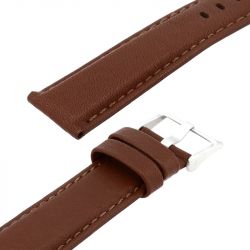 Bracelet cuir taureau mat aviator 20/18mm vison couture sellier t/t doublure veau déperlant - bracelets - edora - 2