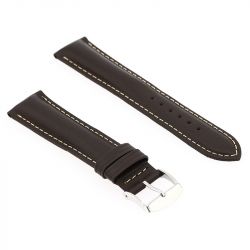 Bracelet cuir veau déperlant mat ibiza 20/18mm vison couture ecru - bracelets - edora - 1