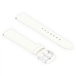 Bracelet cuir veau grainé mat boston 18/16mm blanc couture t/t doublure vachette nubuck - bracelets - edora - 1