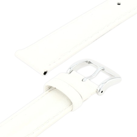 Bracelet cuir veau grainé mat boston 18/16mm blanc couture t/t doublure vachette nubuck – bracelets montre