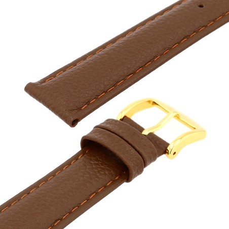 Bracelet cuir veau grainé mat boston 18/16mm cognac couture t/t doublure vachette nubuck – bracelets montre