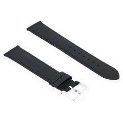 Bracelet cuir veau box leeds 18/16mm noir couture t/t doublure vachette nubuck - bracelets - edora - 1