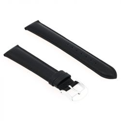 Bracelet cuir agneau screen 18/16mm noir couture t/t doublure vachette nubuck - bracelets - edora - 1