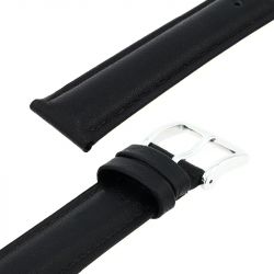 Bracelet cuir agneau screen 18/16mm noir couture t/t doublure vachette nubuck - bracelets - edora - 2