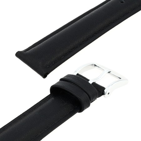 Bracelet cuir agneau screen 18/16mm noir couture t/t doublure vachette nubuck – bracelets montre