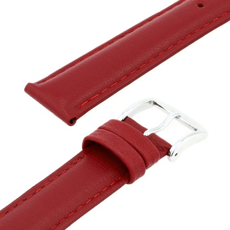Bracelet cuir agneau screen 18/16mm rouge couture t/t doublure vachette nubuck – bracelets montre