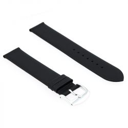 Bracelet cuir agneau lisse trendy 18/18mm noir sans couture doublure agneau - bracelets - edora - 1