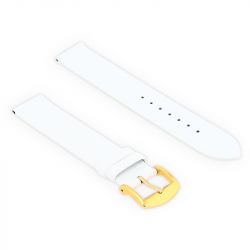 Bracelet cuir agneau lisse trendy 18/18mm blanc sans couture doublure agneau - bracelets - edora - 1