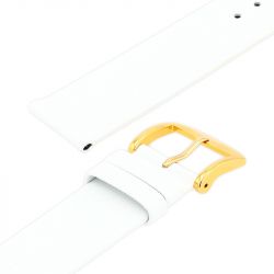 Bracelet cuir agneau lisse trendy 18/18mm blanc sans couture doublure agneau - bracelets - edora - 2