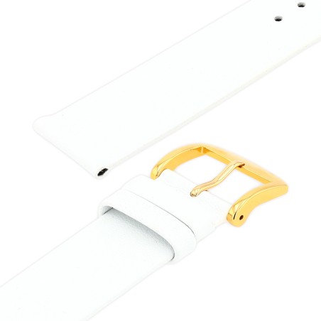 Bracelet cuir agneau lisse trendy 18/18mm blanc sans couture doublure agneau – bracelets montre