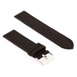 Bracelet cuir agneau mat tasman 22/22mm vison couture t/t doublure agneau noir - bracelets - edora - 1