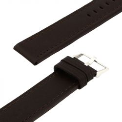 Bracelet cuir agneau mat tasman 22/22mm vison couture t/t doublure agneau noir - bracelets - edora - 2