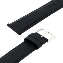 Bracelet cuir veau déperlant mat neptune 20/18mm noir couture t/t doublure veau déperlant - bracelets - edora - 2