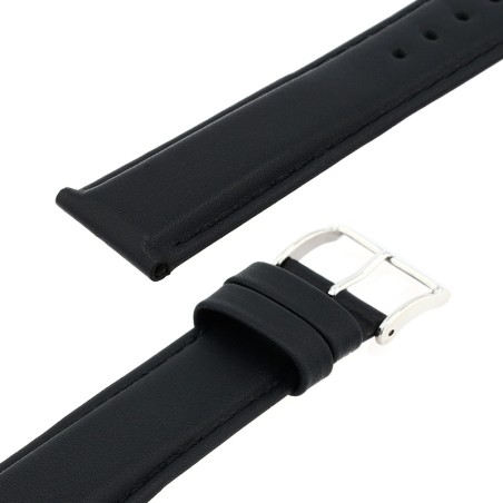 Bracelet cuir veau déperlant mat neptune 20/18mm noir couture t/t doublure veau déperlant – bracelets montre