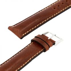 Bracelet cuir vachette pull up mat colorado 20/18mm vison couture ecru doublure vachette nubuck - bracelets - edora - 2