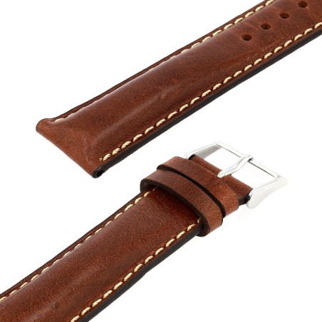 Bracelet cuir vachette pull up mat colorado 20/18mm vison couture ecru doublure vachette nubuck – bracelets montre