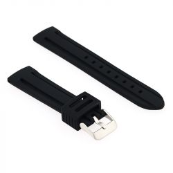 Bracelet silicone mali bu 20/18mm noir sans couture - bracelets - edora - 1