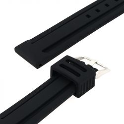 Bracelet silicone mali bu 20/18mm noir sans couture - bracelets - edora - 2