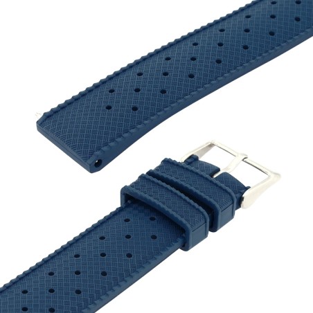 Bracelet caoutchouc fluorocarbone mattropic 20/18mm marine sans couture anse d’clic – bracelets montre