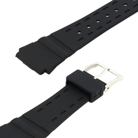 Bracelet polyuréthane prima 20/16mm noir – bracelets montre