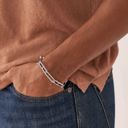 Bracelet femme chaine fossil heritage d-link acier argenté jf04502040 – bracelets femme