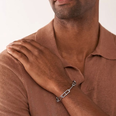 Bracelet femme chaine fossil heritage d-link acier argenté jf04502040 – bracelets femme