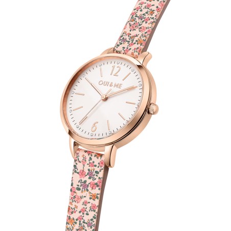 Montre femme oui&amp;me fleurette cuir motif fleuri me010310 – montres femme