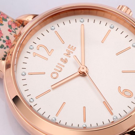 Montre femme oui&amp;me fleurette cuir motif fleuri me010310 – montres femme