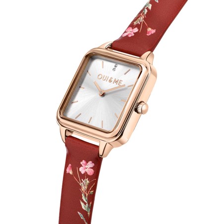 Montre femme oui&amp;me harmonie cuir rouge  me010384 – montres femme