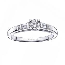 Bague femme solitaire mauboussin courtisane n°2 or 750/1000 blanc et diamants ri0788wgdi - bagues-femmes - edora - 0