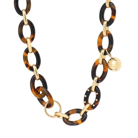 Collier femme agatha laiton doré et tortoise 02680142-173-tu – colliers femme