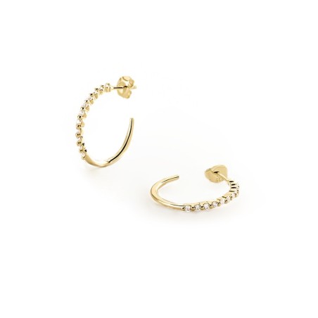 Boucles d'oreilles femme créoles agatha argent 925/1000 doré et oxydes 02390408-137-tu – créoles