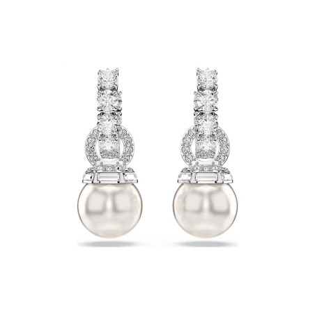 Boucles d'oreilles femme créoles swarovski matrix argenté et cristaux 5691716 – boucles d'oreilles femme