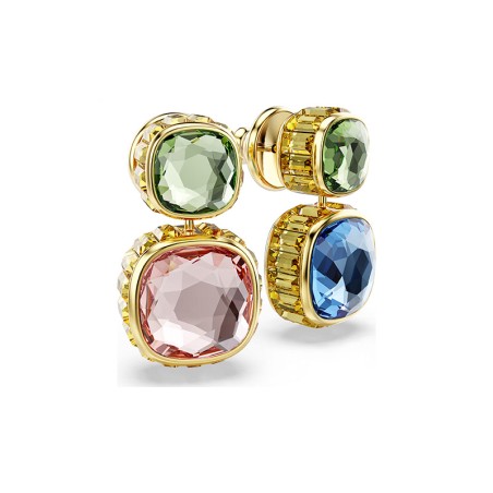 Boucles d'oreilles femme pendantes swarovski chroma doré et cristaux 5692492 – boucles d'oreilles femme