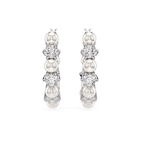 Creoles femme: créoles argent, or 18 carats & créoles or blanc - boucles-d-oreilles-femme - edora - 1