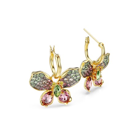 Boucles d'oreilles femme pendantes swarovski idyllia doré et cristaux 5709953 – boucles d'oreilles femme
