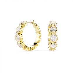 Boucles d'oreilles femme créoles swarovski imber doré et cristaux 5711483 - boucles-d-oreilles-femme - edora - 0