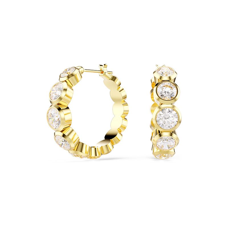 Boucles d'oreilles femme créoles swarovski imber doré et cristaux 5711483 - boucles-d-oreilles-femme - edora