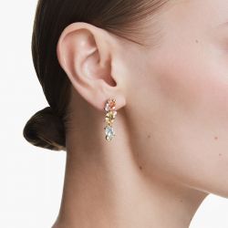 Boucles d'oreilles femme pendantes swarovski gema doré et cristaux 5714815 - boucles-d-oreilles-femme - edora - 1