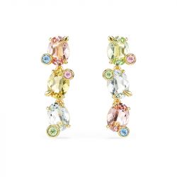 Boucles d'oreilles femme pendantes swarovski gema doré et cristaux 5714815 - boucles-d-oreilles-femme - edora - 2