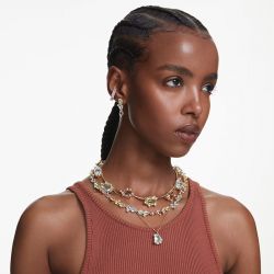 Boucles d'oreilles femme pendantes swarovski gema doré et cristaux 5714815 - boucles-d-oreilles-femme - edora - 5