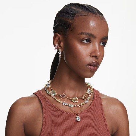 Boucles d'oreilles femme pendantes swarovski gema doré et cristaux 5714815 – boucles d'oreilles femme